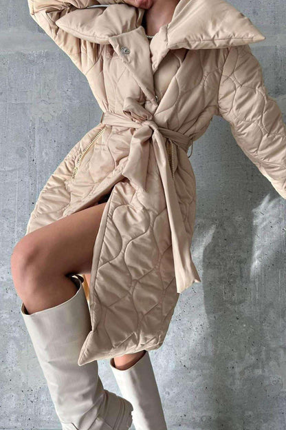 High-Quality Stylish Amelia Polo Collar Women Quilted Coat Suitable for Any Occasion in UK