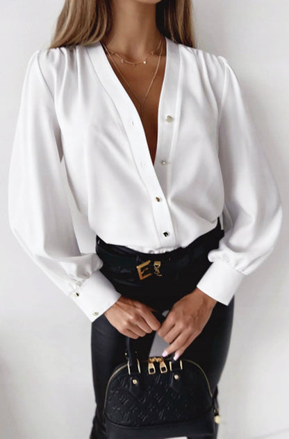 Nila Ruched Detail Women Playful White Shirt Blouse UK Perfect Quirkiness to Any Outfit 