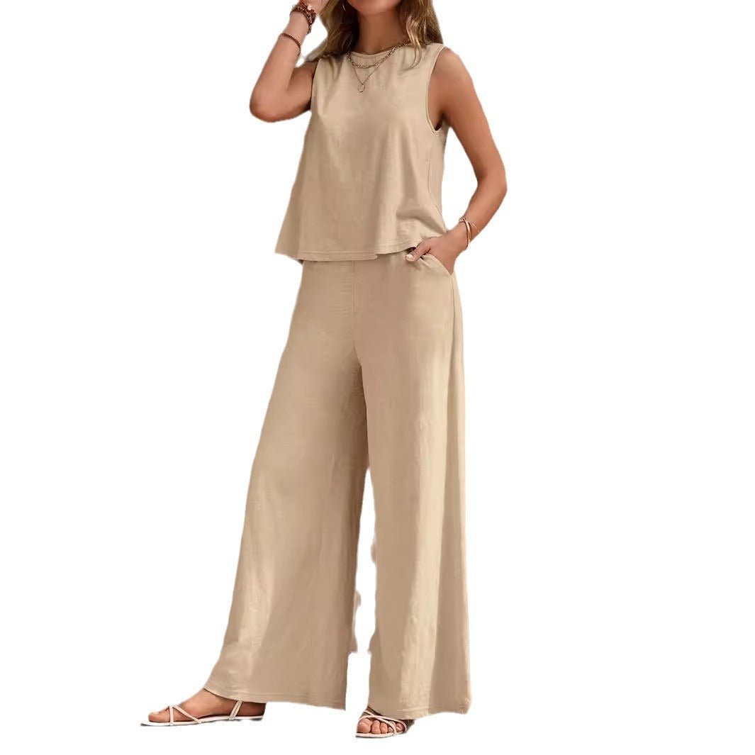 Azra Casual Loose Cotton Trouser and Top Set - Pinkpie