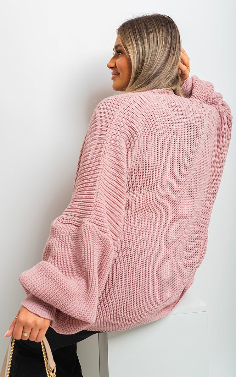 Carter Knitted Balloon Sleeve Cardigan - Pinkpie