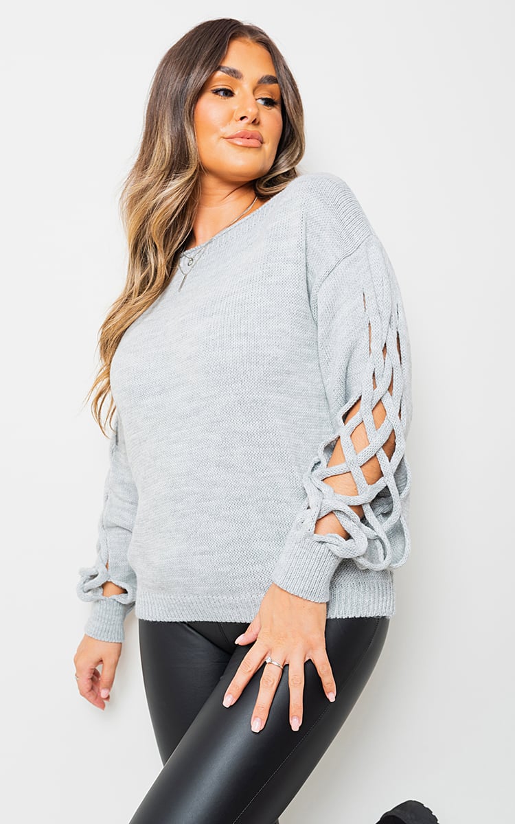 Dante Cable Knit Jumper with Cut Out Detail - Pinkpie