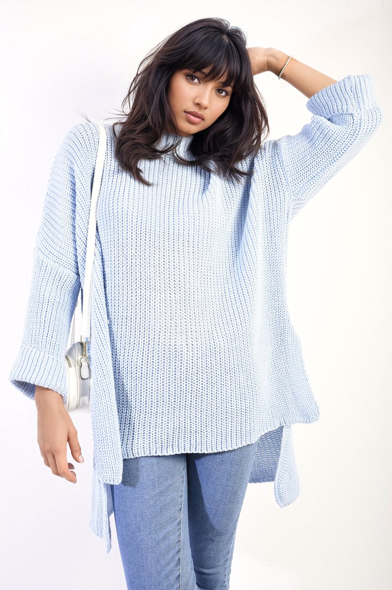 Honor High Neck Oversized Long Sleeve Knitted Jumper - Pinkpie