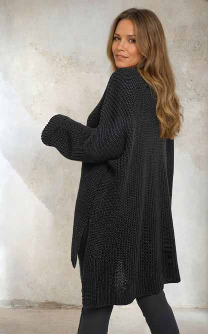 Honor High Neck Oversized Long Sleeve Knitted Jumper - Pinkpie