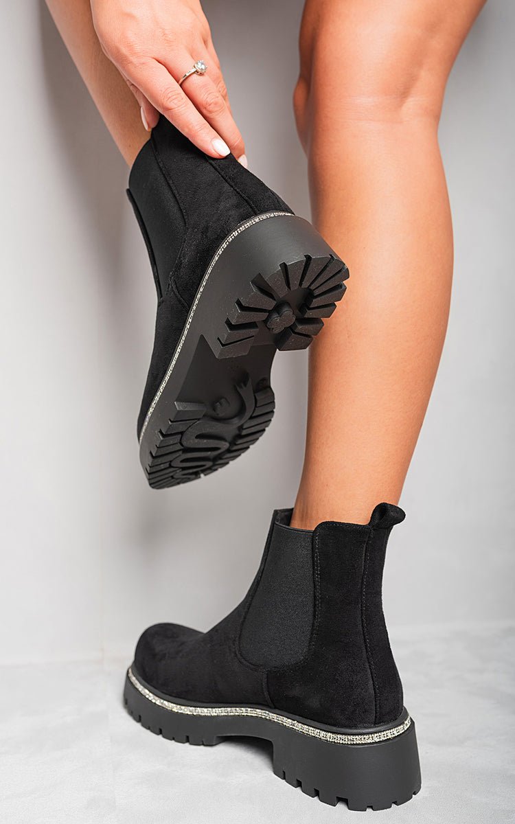 Kayla Diamante Chelsea Ankle Boots - Pinkpie