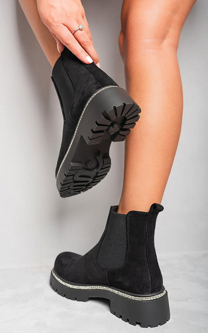 Kayla Diamante Chelsea Ankle Boots - Pinkpie