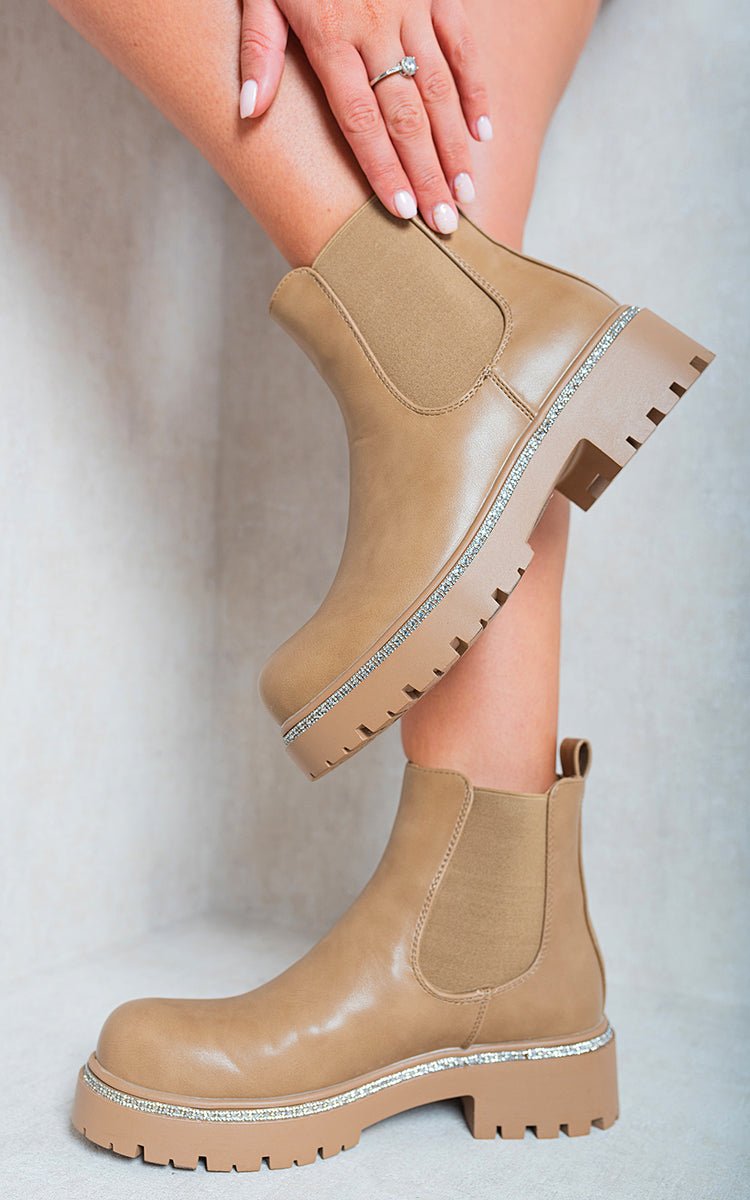 Kayla Diamante Chelsea Ankle Boots - Pinkpie