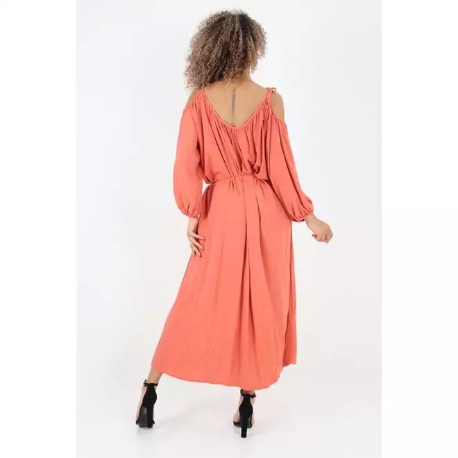 Luna Belted Maxi Cotton Dress - Pinkpie