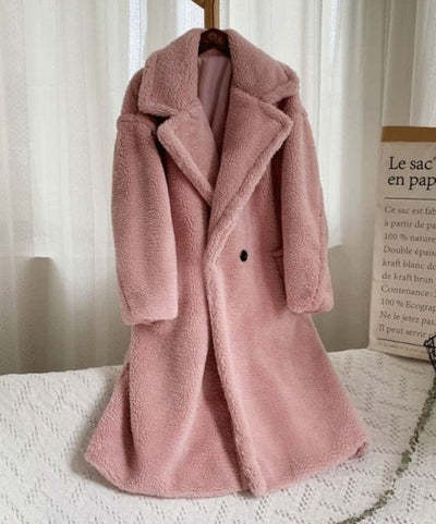 Rochelle Fleece Faux Fur Coat With Pockets - Pinkpie