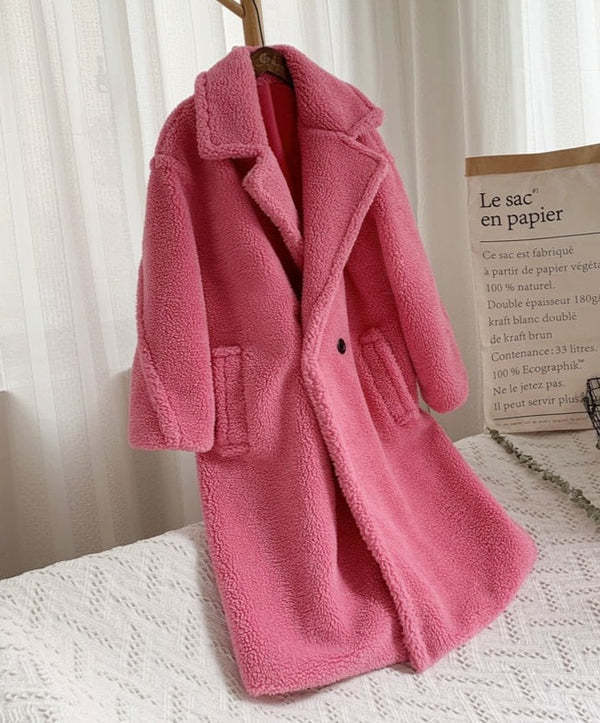 Rochelle Fleece Faux Fur Coat With Pockets - Pinkpie