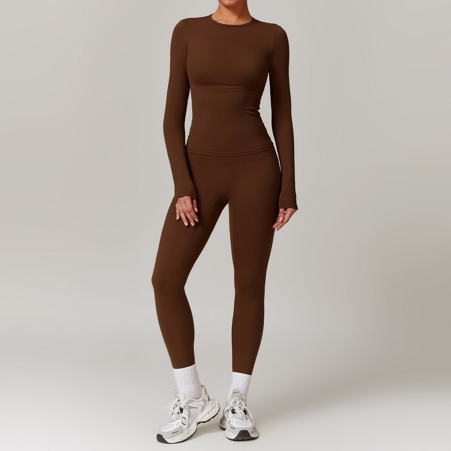 Trinny Long Sleeve Gym Top & High Waist Leggings - Pinkpie