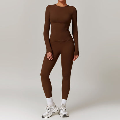 Trinny Long Sleeve Gym Top & High Waist Leggings - Pinkpie