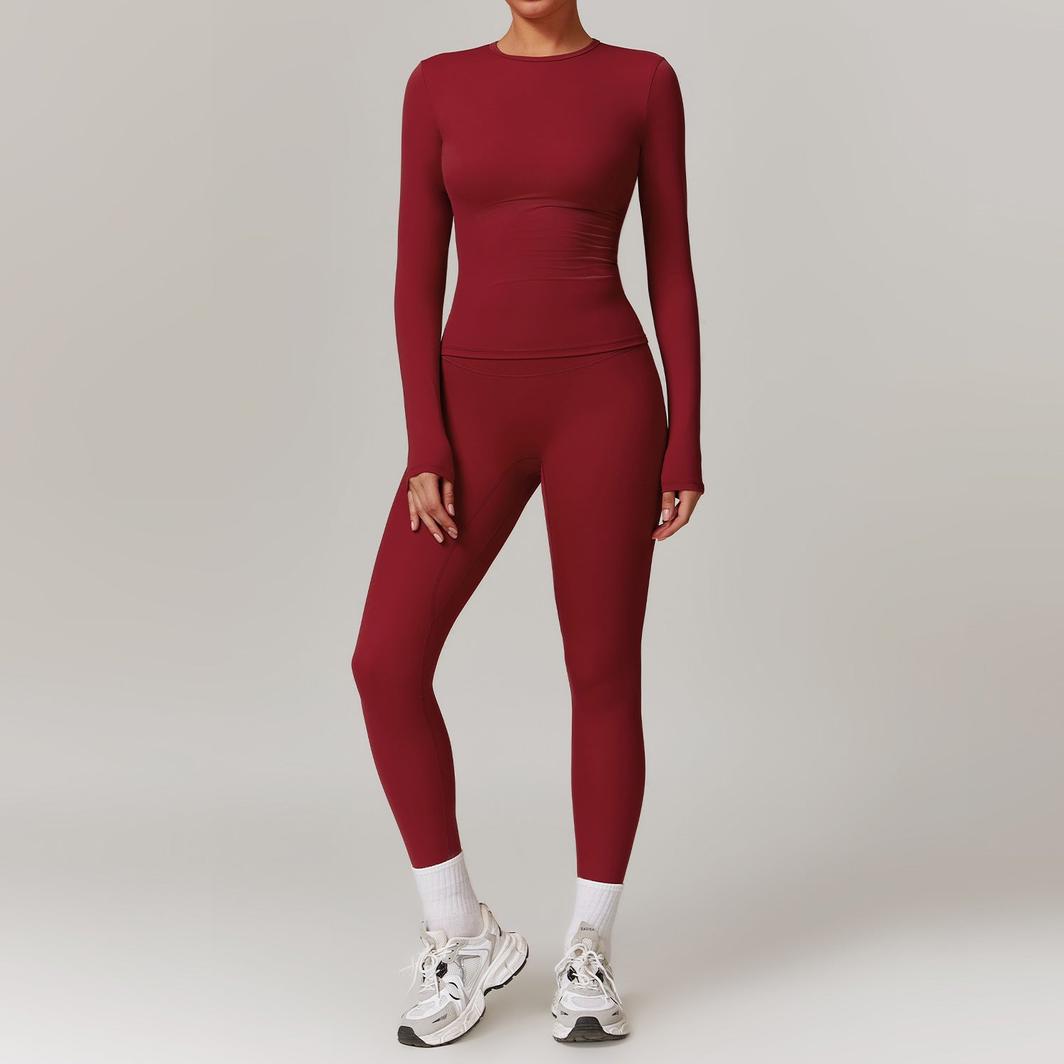 Trinny Long Sleeve Gym Top & High Waist Leggings - Pinkpie