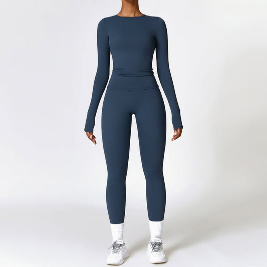 Trinny Long Sleeve Gym Top & High Waist Leggings - Pinkpie