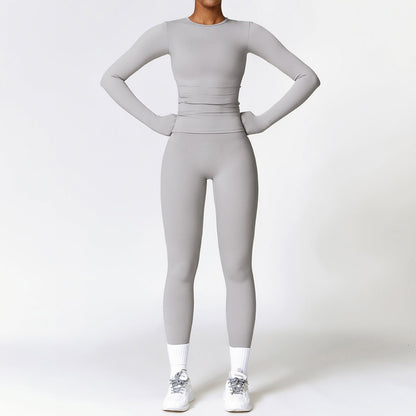 Trinny Long Sleeve Gym Top & High Waist Leggings - Pinkpie